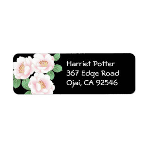 Rosa Peonies Japansk Blommigt Kimono Returadress Etikett