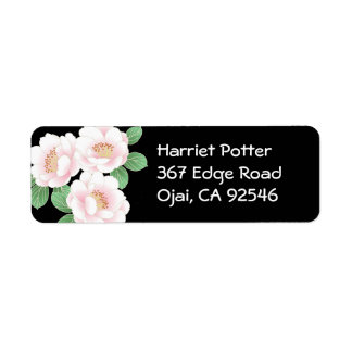 Rosa Peonies Japansk Blommigt Kimono Returadress Etikett