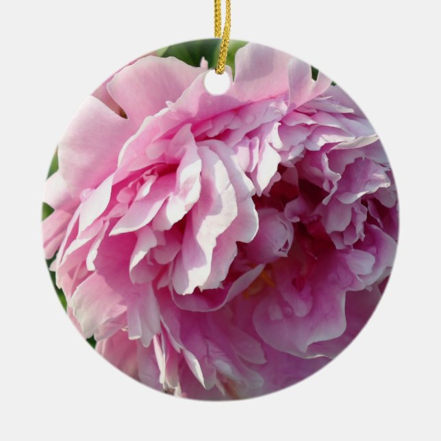Rosa Peonies Julgransprydnad Keramik (Framsidan)