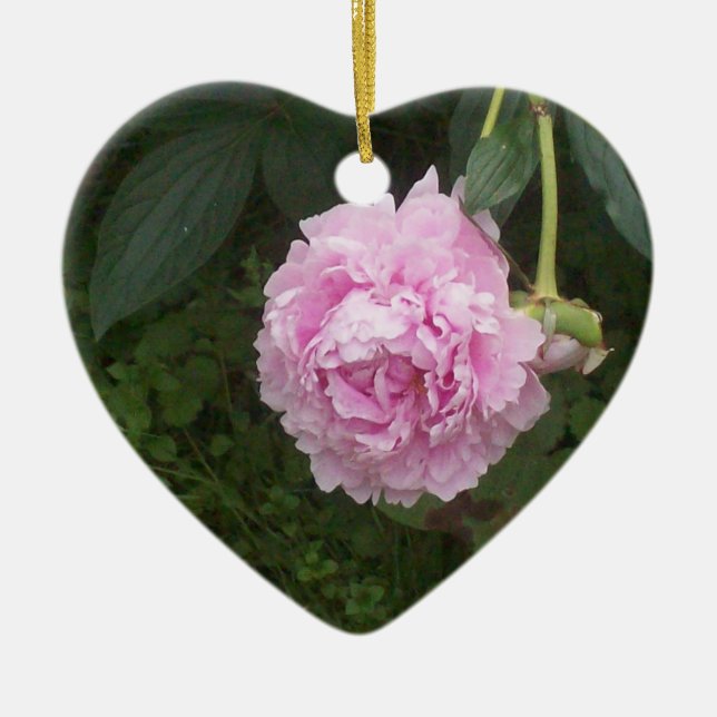 Rosa Peonies Julgransprydnad Keramik (Framsidan)