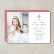 Rosa Peonies Kor Girl First Communion Photo