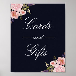 Rosa Peonies-kort och gåvor från Bröllop Poster