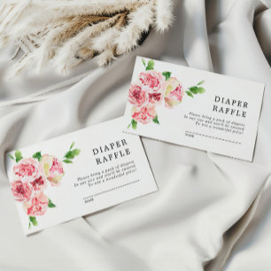 Rosa Peonies-kort (Raffle-hölje) Tilläggskort
