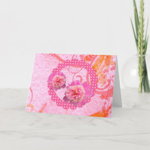 Rosa Peonies Large Font Birthday Card Kort