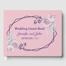 Rosa Peonies Lila Geometric Ram Bröllop