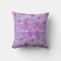 Rosa Peonies Lila Monogram Blommigt