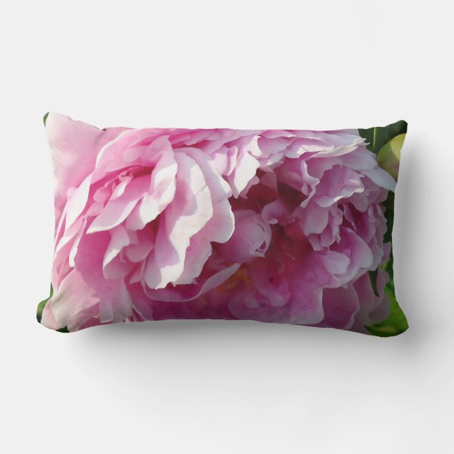Rosa Peonies Lumbarkudde (Framsida)