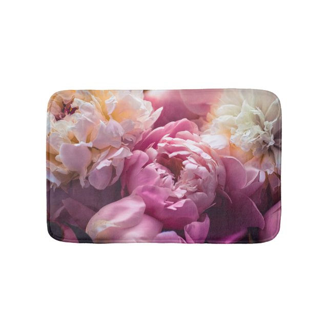 Rosa Peonies: Luxurious Blommigt Art. Badrumsmatta (Framsidan)