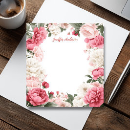 Rosa Peonies Modern Blommigt Anteckningsblock