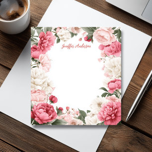 Rosa Peonies Modern Blommigt Anteckningsblock