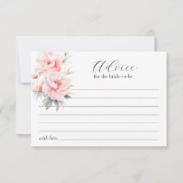 Rosa Peonies Möhippa Bride to be Advice Rådkort