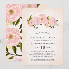  Rosa Peonies Möhippa Inbjudningar