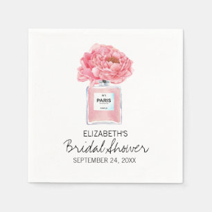 Rosa Peonies och Parfym Blommigtens Möhippa Pappersservett