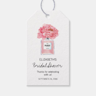 Rosa Peonies och Parfym Blommigtens Möhippa Presentetikett