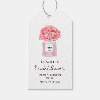 Rosa Peonies och Parfym Blommigtens Möhippa Presentetikett