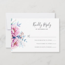 Rosa Peonies | OSA kort för vattenfärgers Blommigt