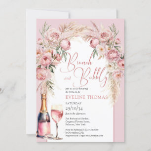 rosa peonies pampas boho brunch och bubblande inbjudningar