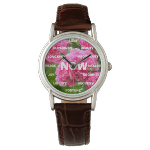 Rosa Peonies Positive Ord Watch Armbandsur
