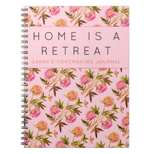 Rosa Peonies Privemaking Journal Anteckningsbok