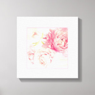 Rosa Peonies Stretched Wrapped Canvas Art Skriv ut