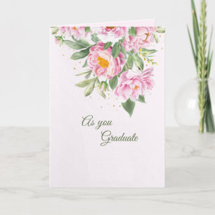 Rosa Peonies Studenten Card Kort