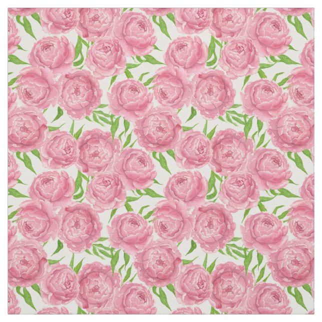 Rosa peonies vattenfärg tyg (Provkarta)