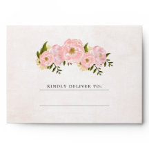 Rosa Peonies Watercolor Bröllop