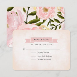  Rosa Peonies Watercolor-Bröllop OSA Kort