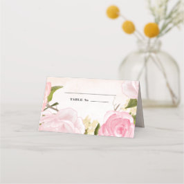  Rosa Peonies Watercolor Bröllop Placeringskort