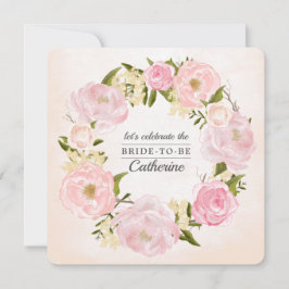  Rosa Peonies Watercolor Möhippa Inbjudningar