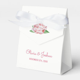 Rosa Peonies Wedding Favor Boxes Presentaskar