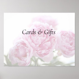 Rosa peonium fade kort och presentkort poster