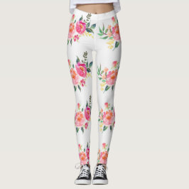 Rosa peonlegeringar leggings