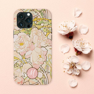 Rosa Peony Alphonse Mucha Monogram