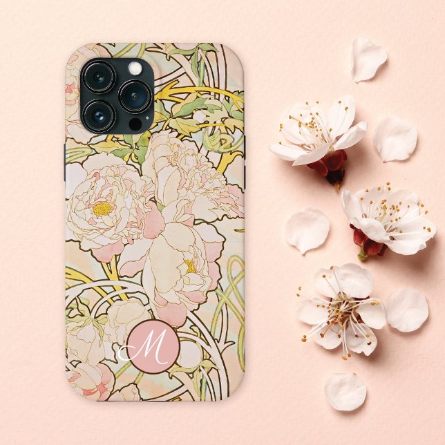 Rosa Peony Alphonse Mucha Monogram (Skapare uppladdad)