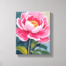Rosa Peony Blomma Akvarell Målning