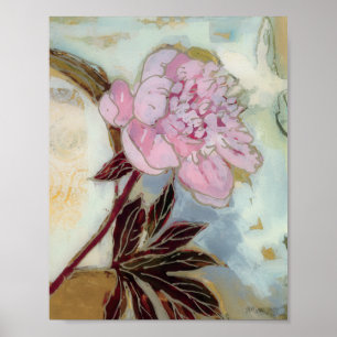 Rosa Peony Blommar Poster