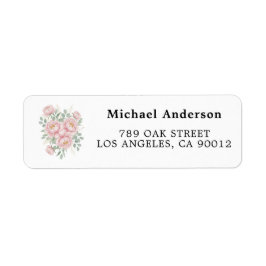 Rosa Peony Blommiga Returadressetiketter Returadress Etikett