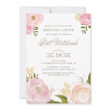 Rosa Peony-Blommigt Bat mitzvah