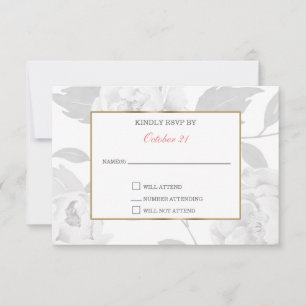 Rosa Peony Blommigt bröllop OSA Card Kort