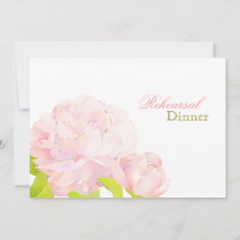 Rosa Peony Blommigt Bröllop Rehearsal Dinner Inbjudningar