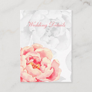 Rosa Peony Blommigt bröllop Tilläggskort