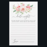 Rosa Peony Blommigt Greenery Date Night Card<br><div class="desc">Ett vackert rosa peony blommigt gräns toppar denna Datum Nattkort. Samordnar med den botaniska Möhippan i Rosa ros.</div>