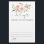 Rosa Peony Blommigt Greenery Date Night Card<br><div class="desc">Ett vackert rosa peony blommigt gräns toppar denna Datum Nattkort. Samordnar med den botaniska Möhippan i Rosa ros.</div>