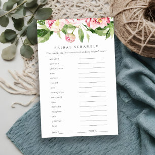 Rosa Peony Blommigt Möhippa Ord Scramble Game
