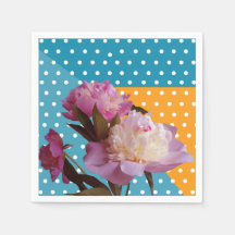 Rosa peony-blommor Elegant Papper Napkins