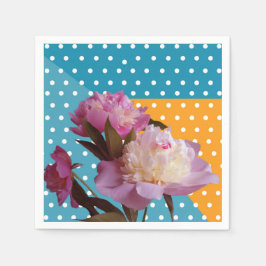 Rosa peony-blommor Elegant Papper Napkins Pappersservett