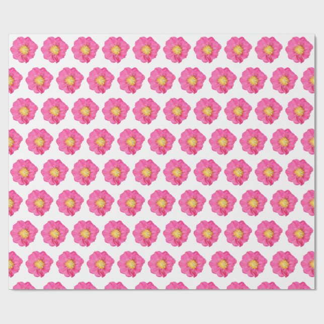 Rosa Peony Botaniskt Presentpapper Rulle (Platt)