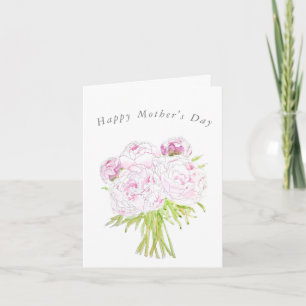 rosa peony bouquet Mors dag Card Kort