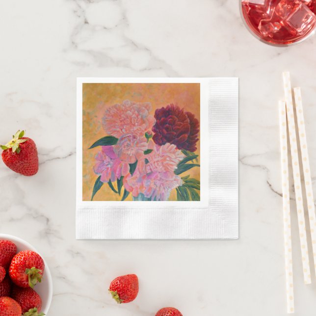 Rosa Peony bouquet Pappersservett (Insitu)